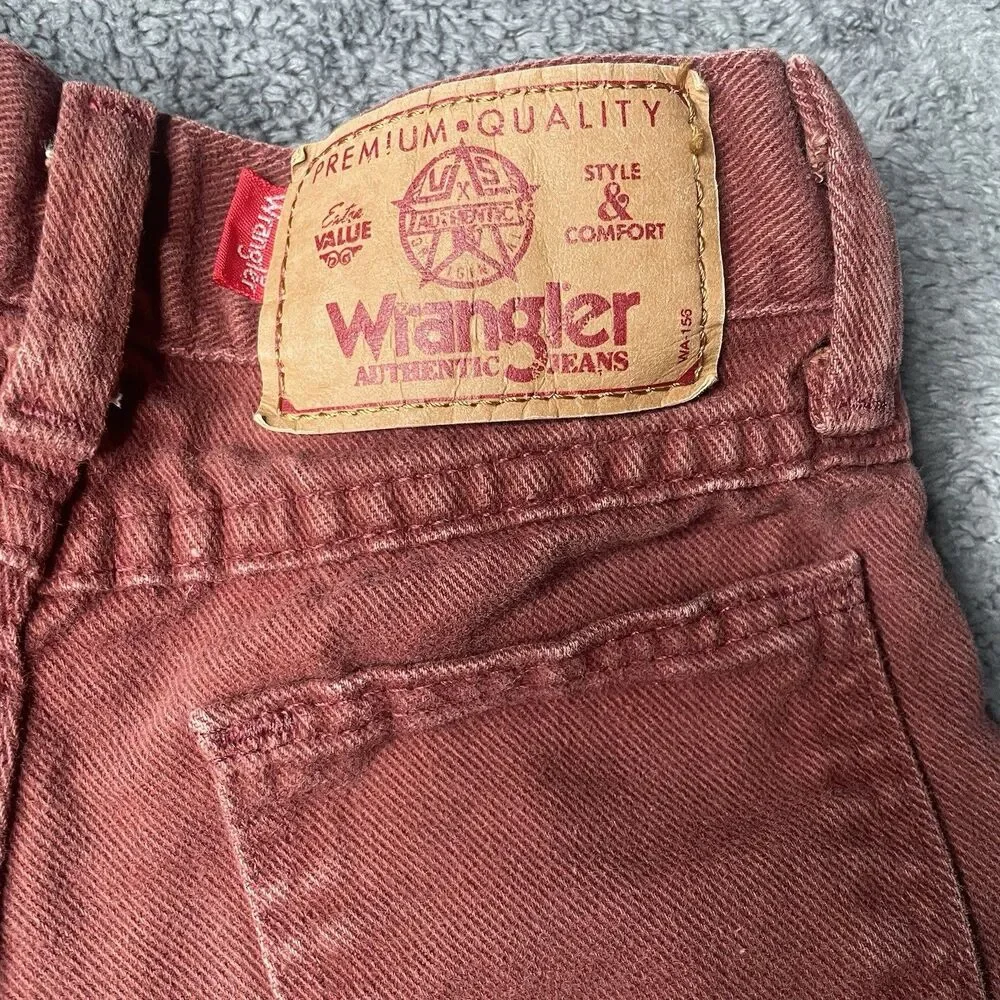 Vtg Wrangler 80s/90s 4 Slim Red Rust Jeans 928L88R Denim Made In USA 3T-4T